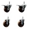 Service Caster 4 High Temp Phenolic Wheel Swivel 7/16'' Stem Caster Set 2 Total Lock Brake, 4PK SCC-GRTTL20S414-PHRHT-716138-2-S-2 - alternate 1